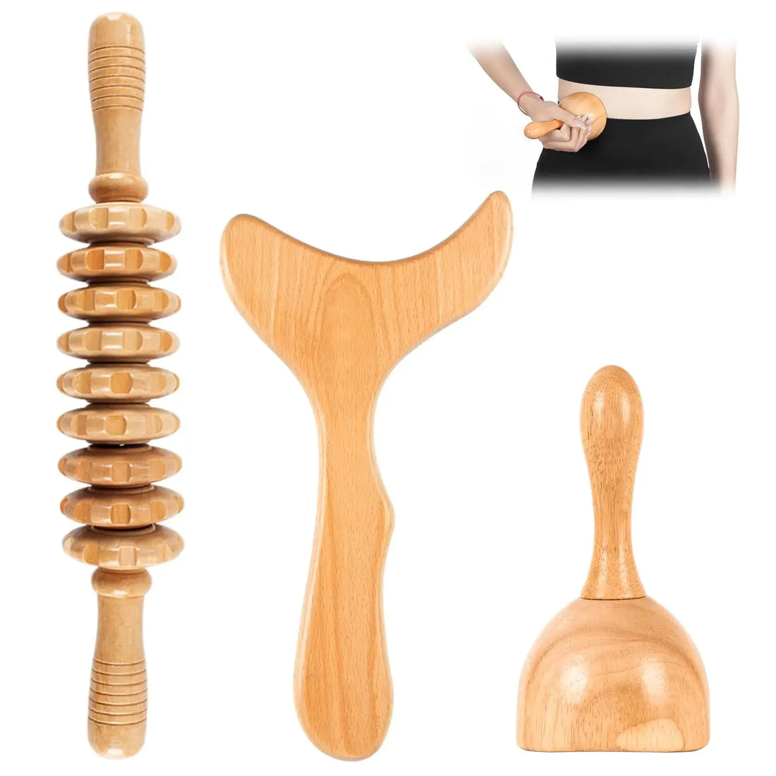 KintKita Wood Therapy Massage Tools 3 in 1Wooden Lymphatic Drainage Massager Maderoterapia Kit Professional Body Cellulite Massager for Body SculptingContouringRelief MuscleAnti-Cellulite - TrueForm Goods