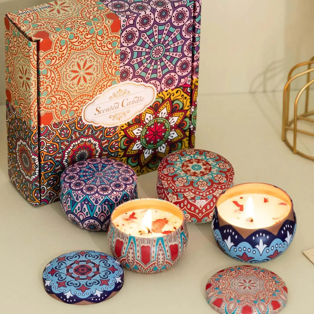 Aromatherapy Scented Candles Gift Set - Natural Soy Wax for Relaxation - 4 Pack TrueForm Goods