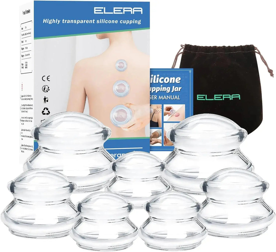 ELERA Silicone Cupping Therapy Set Professionally Chinese Massage Cups for Cupping Therapy and Cellulite Reduction (7 Cups) - TrueForm Goods 