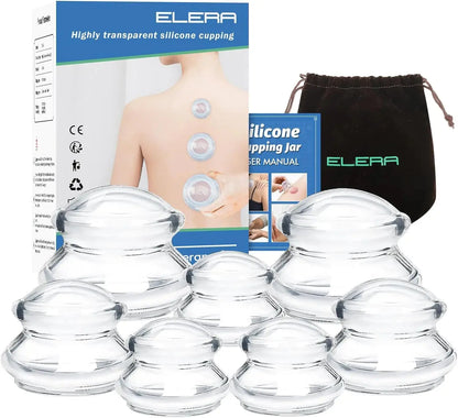 ELERA Silicone Cupping Therapy Set Professionally Chinese Massage Cups for Cupping Therapy and Cellulite Reduction (7 Cups) - TrueForm Goods 