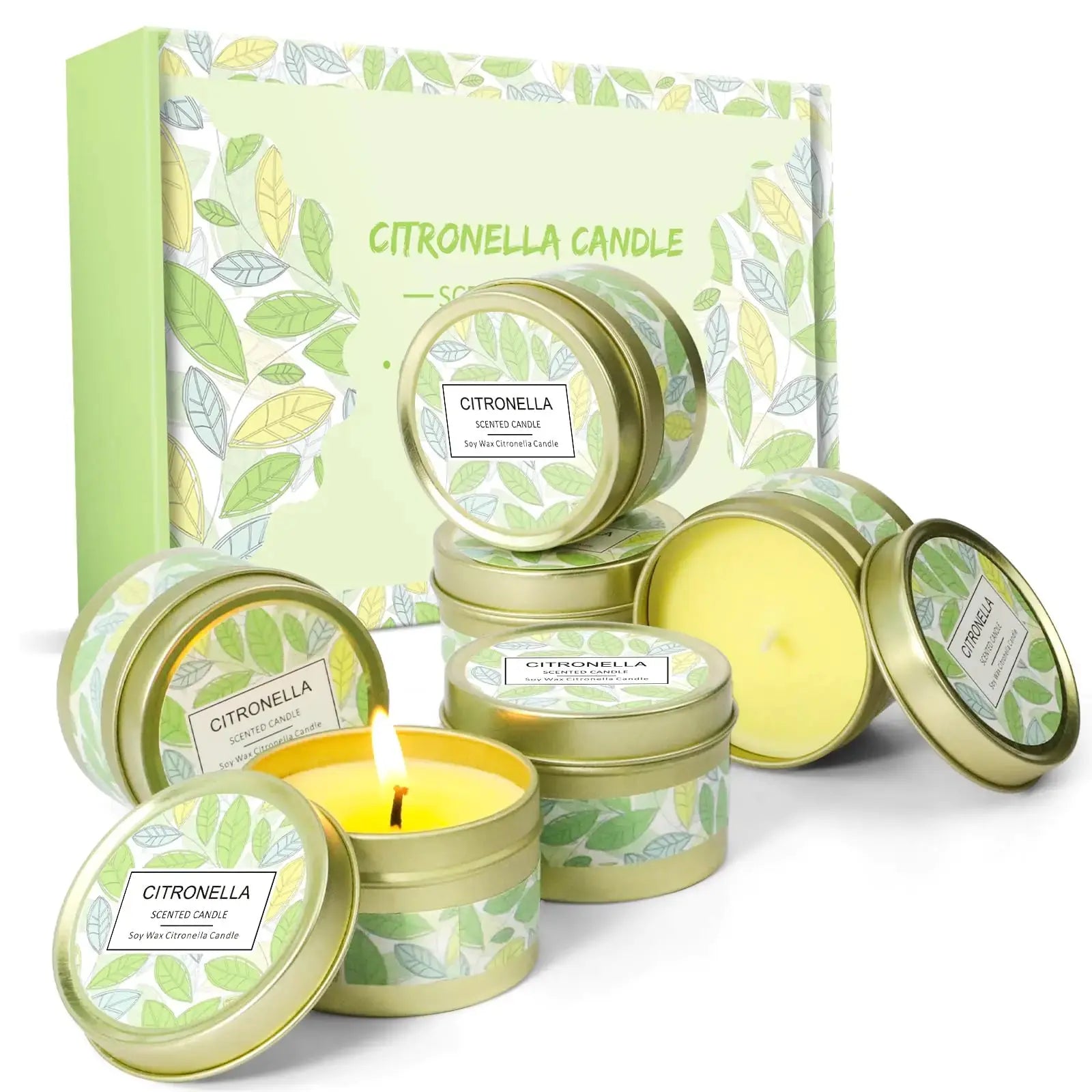 Elegance Soy Wax Citronella Candles - 6-Pack | Natural & Long-Lasting TrueForm Goods
