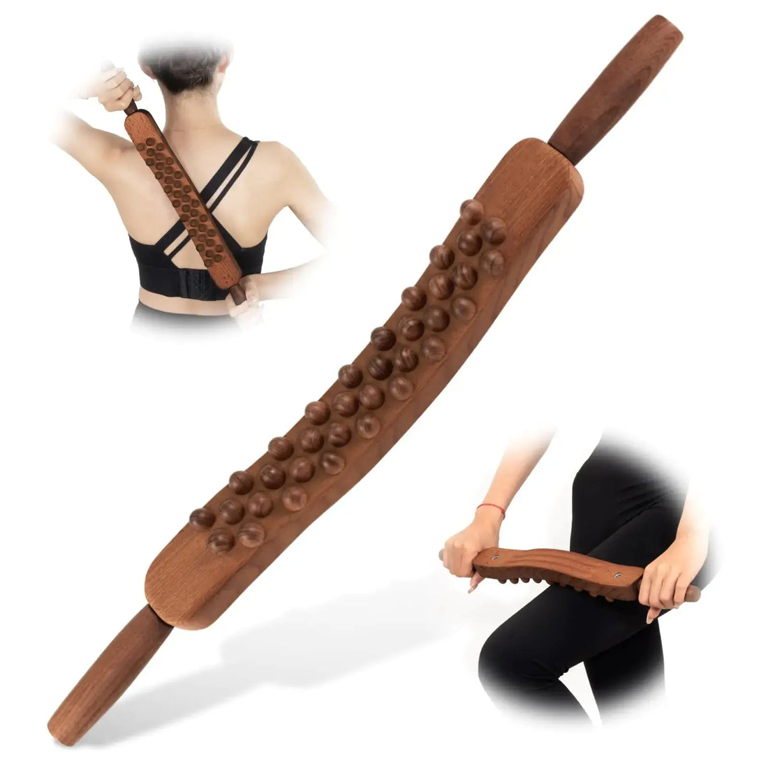 KintKita Body Gua Sha Wood Stick Massage Tool24 Inch Wood Therapy Massage Tools Scraping Lymphatic Drainage Massager34 Beads Trigger Point Wood Therapy Gua Sha Tool for Body SculptingBack Legs - TrueForm Goods 