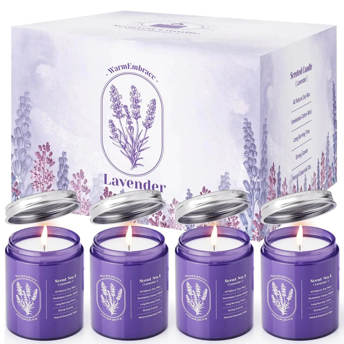 Lavender Bliss Aromatherapy Candles 30.4 oz - 4 Pack TrueForm Goods