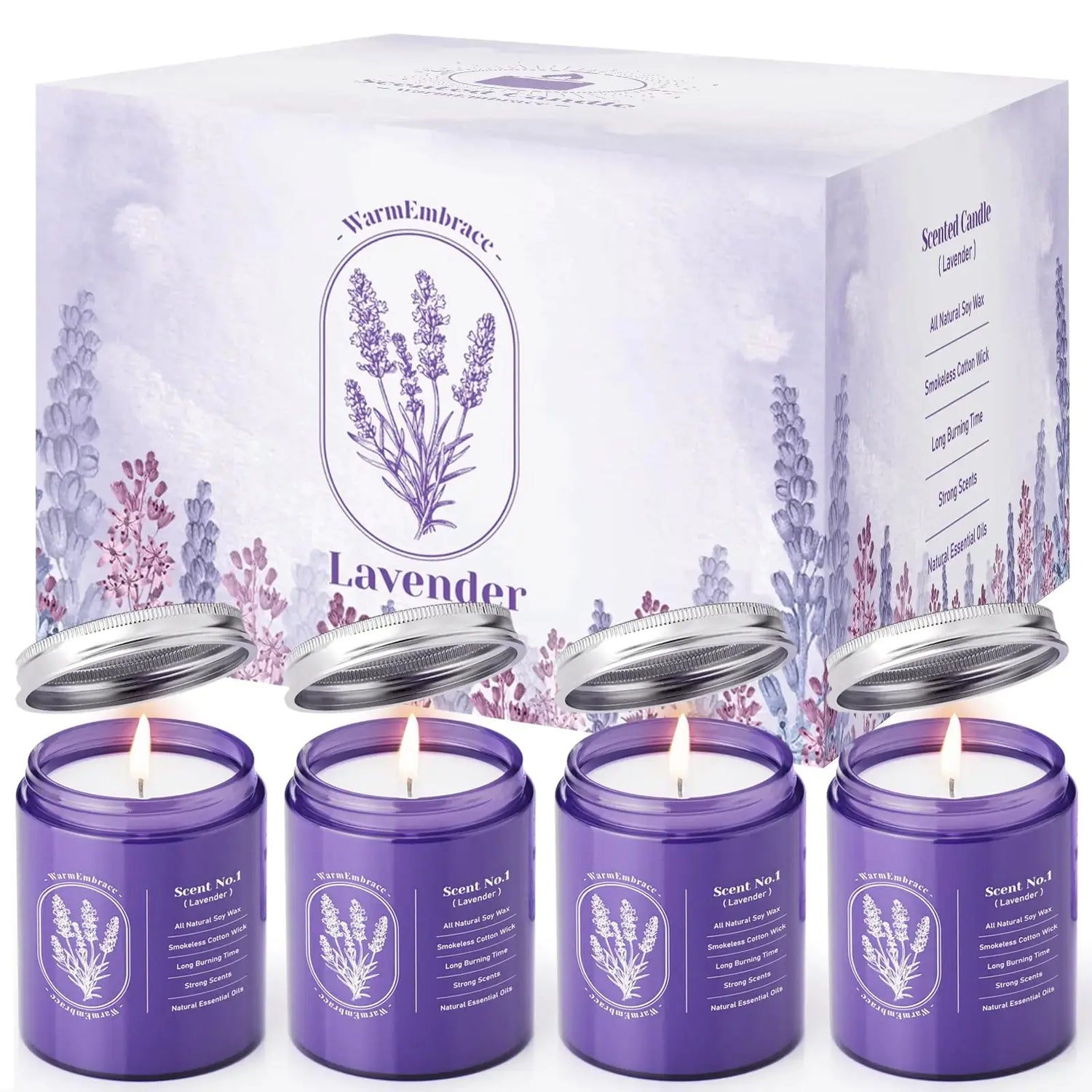 Lavender Bliss Aromatherapy Candles 30.4 oz - 4 Pack TrueForm Goods