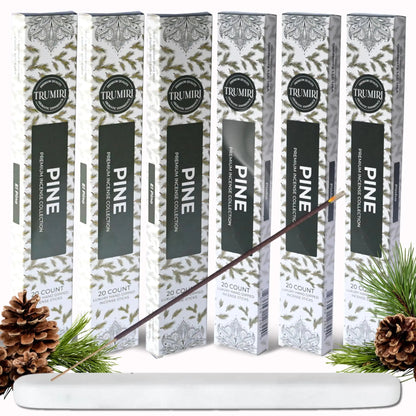 Pine Incense Sticks - Total 120 Insence-Sticks - 6 Packs of 20 Insense - Inciensos - Inscents - Natural Non Toxic Ingredients - Incents - Incence - Inscense - Insents - TrueForm Goods 