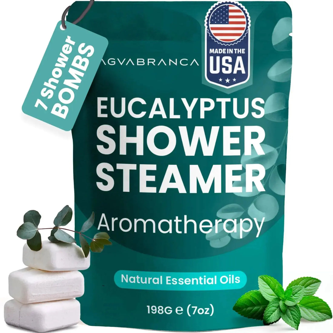 Eucalyptus Shower Steamers Aromatherapy - 7 USA Made Shower Bombs Aromatherapy Menthol Shower Steamer Sinus Relief Shower Eucalyptus Steamers Aromatherapy Gifts for Women Spa Gifts for Men Her - TrueForm Goods 