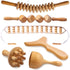 lianjindun 6 in 1 Wood Therapy Massage Tools Maderoterapia kit Wood Therapy Set Lymphatic Drainage Massager Wooden Gua Sha Tools Wooden Massager Roller Rope for Body Shaping Anti Cellulite - TrueForm Goods 