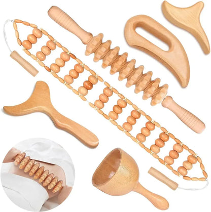 12-in-1 Wood Therapy Massage Tools Wooden Massager Body Sculpting Tools Maderoterapia Kit Wood Therapy Tools for Muscle Pain Relief Body Shaping Anti-Cellulite - TrueForm Goods 